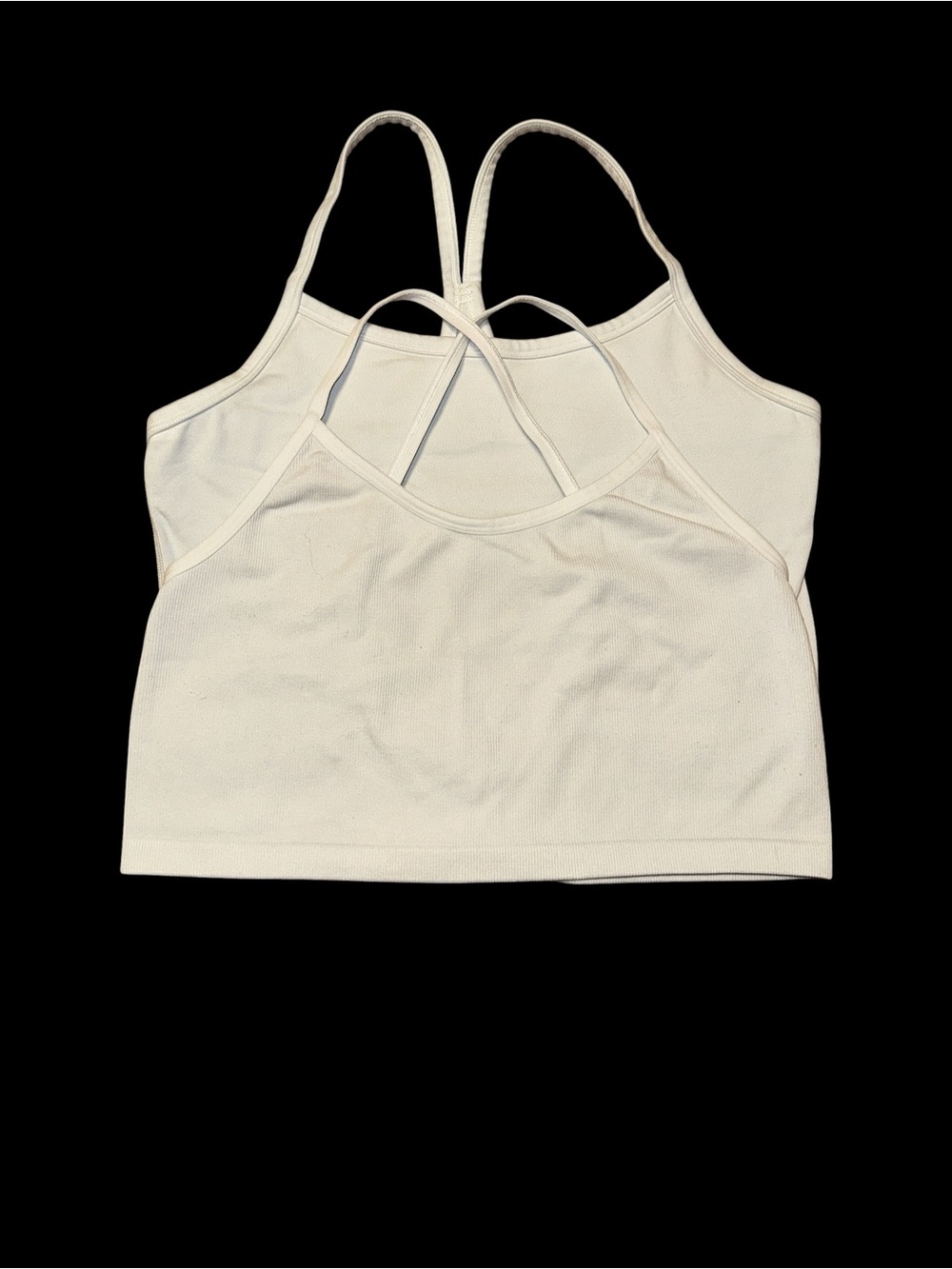 aerie Offline White Light Support Sports Bras Set of 2 Size L